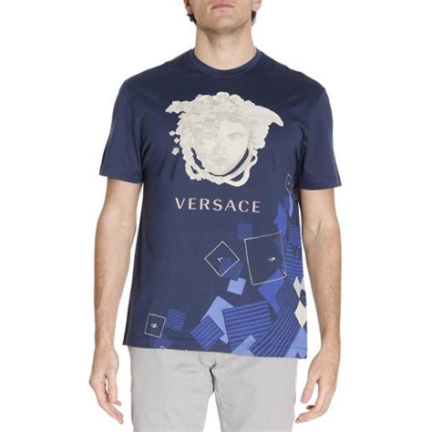 versace blue men's t shirt|Versace fitted shirts for men.